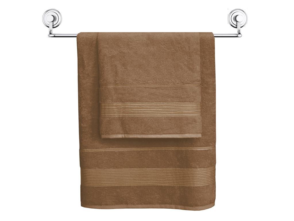 Towel 70x140 large, natural bamboo fiber, light brown