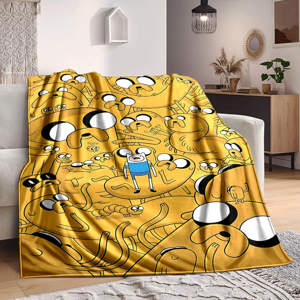 1pc Adventure Time Jake Soft Skin-Friendly Flannel with Digital Printing, Various Sizes Available for Family, Friends, Birthday087