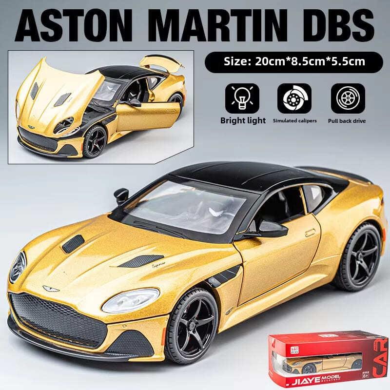 Diecast 1:24 Alloy Model Car Miniature Martin DBS Supercar Children Collectible Birthday Gift Metal Vehicle Boys Gift Hot Selling Toys