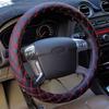 Stylish Faux Leather Anti-Slip 38cm Car Vehicle Wheel Steering Cover Protector