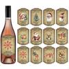 12 Pieces Christmas Wine Bottle Label Stickers Decoration Decal, Portable, Self Adhere