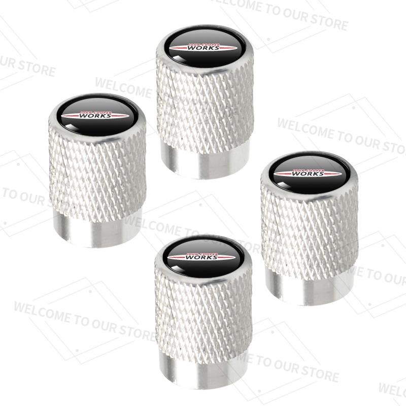 4pcs/1set For Mini JCW R50 R55 R56 Cooper S John Cooper Works S Logo Car Valve Caps Wheel Tires Air Tyre Stem Protective Cover TC1