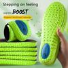 1pair Ports Shock Absorption Insole Green PU Memory Foam Breathable Arch Support Orthopedic Shoes Pad Men Feet Care Pad