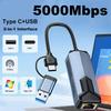 5G USB Ethernet Adapter USB 3.0 Network Card To USB RJ45 Lan for PC Windows 8.1/10/11 USBA USBC Switch Gigabit Ethernet