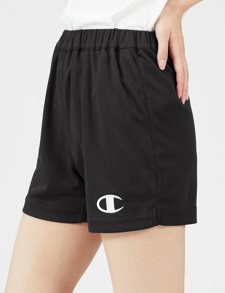Champion Odor with a XL Women's Shorts, Antibacterial, Resistant, Quick-Drying, One-Point Logo, CW-WV501, Black,
