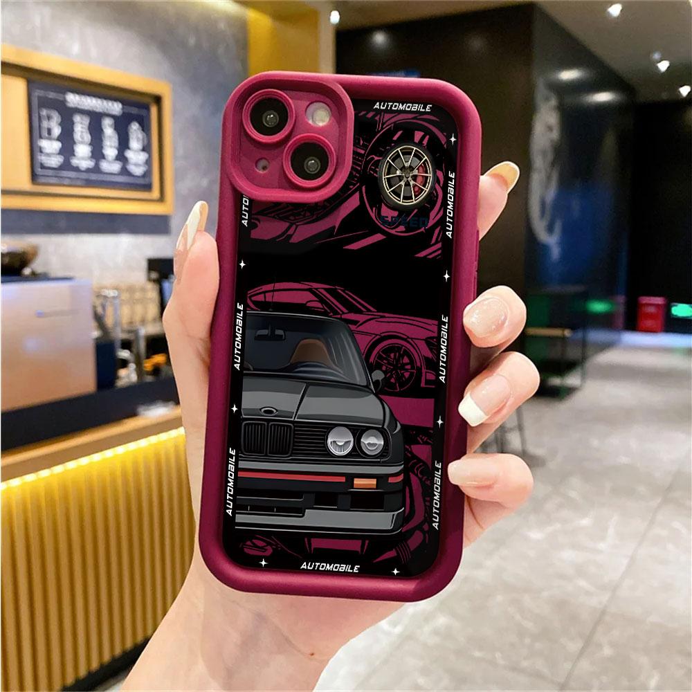 Крутой чехол для телефона автомобиля для iPhone 17 Air 16 e 15 14 13 12 11 Pro Max Plus Mini SE 2020 2022 Мягкая задняя крышка