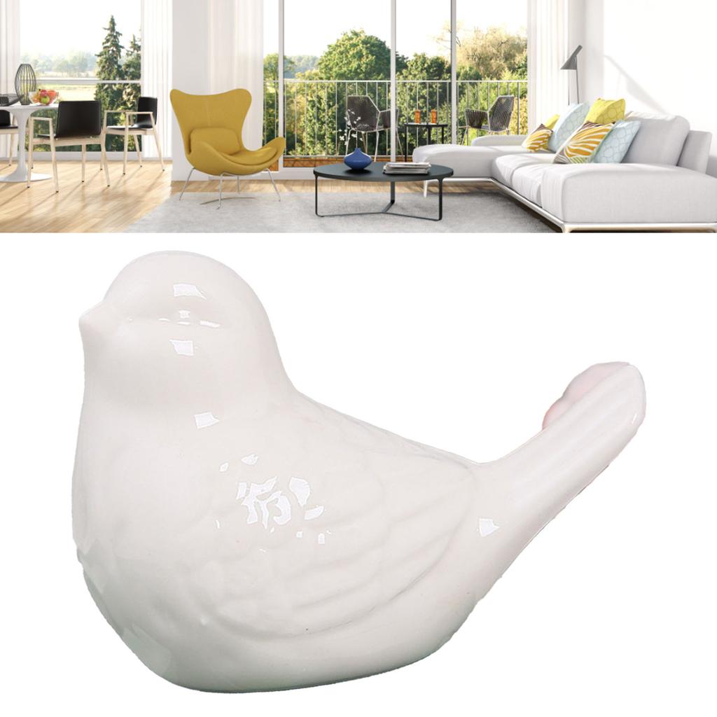 Милая керамическая фигурка птицы, современная простая фигурка птицы для гостиной, домашний декор, белая