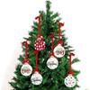 J1UL1N 3 Inch Clear Acrylic Christmas Ornaments Acrylic Christmas DIY Tag Red Ribbon For Decoration Tag DIY Crafts