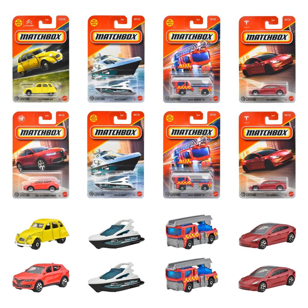 Matchbox Базовые машинки E Ассортимент Игрушка-транспорт Мини-коробка Возраст Машинки, Набор из 24 машинок, Набор, 3+, Многоцветный, 98CE-30782