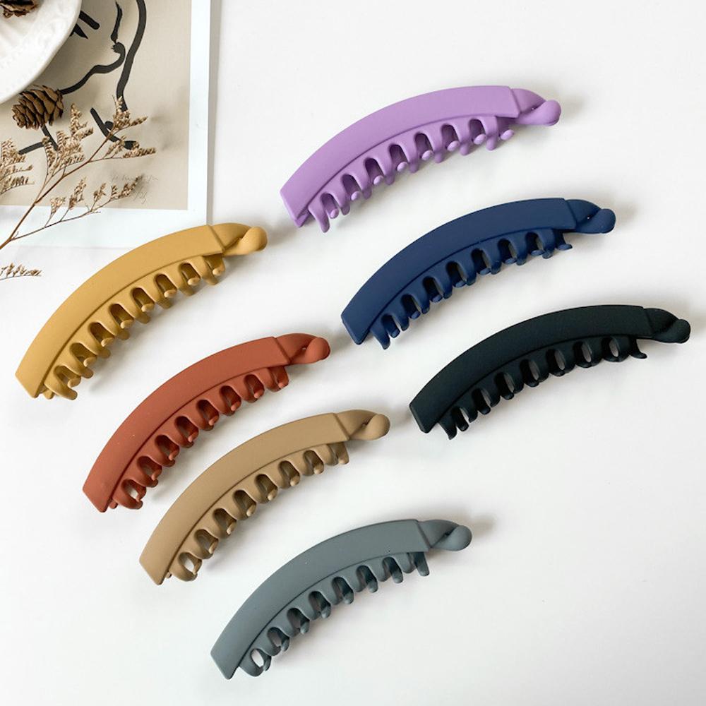Women Gift Frosted Solid Color Hairpins Hair Claws Hair Clips Ponytail Holder Banana Clip