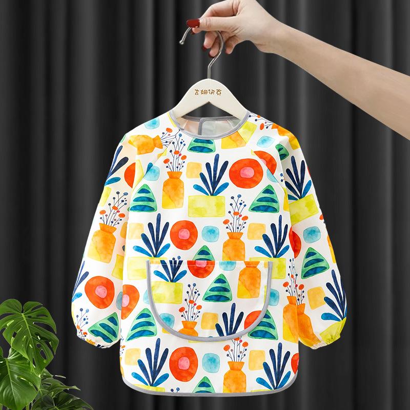 Kids Waterproof Painting Apron Sleeveless & Long Sleeve Smock Toddler Eating Bib Baby Art Craft Overall