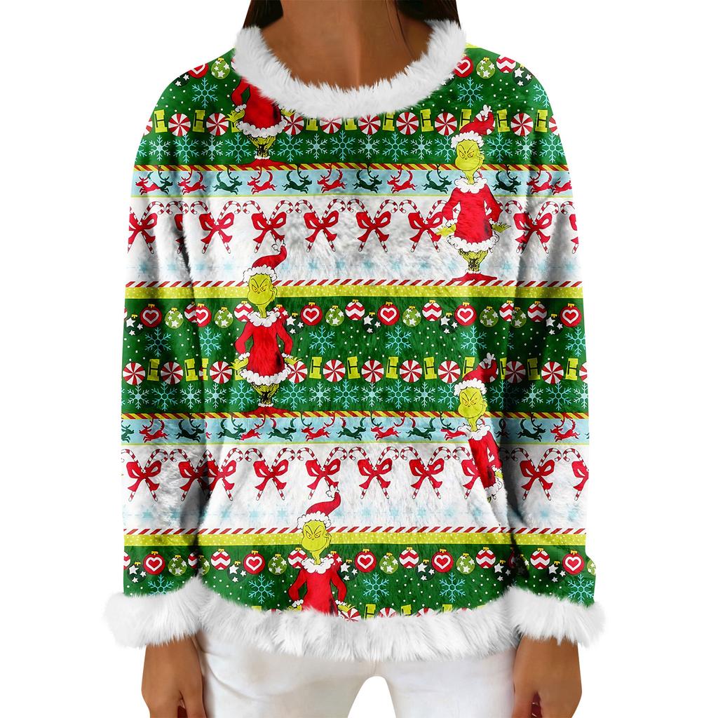 Женский повседневный флисовый свитшот с длинными рукавами и круглым вырезом, удобный, свободного кроя, легкий, фланелевый свитшот для женщин