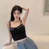 Сексуальный женский топ на бретельках, летняя мода, бретельки, повседневные вязаные укороченные топы без рукавов с лямкой на шее