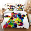 Home Textile Bedding Set Pet Dog ,Watercolor Tiger, Pug Cartoon Duvet Cover Set Bedclothes With Pillowcase Quilt Cover 2- 3 Pcs