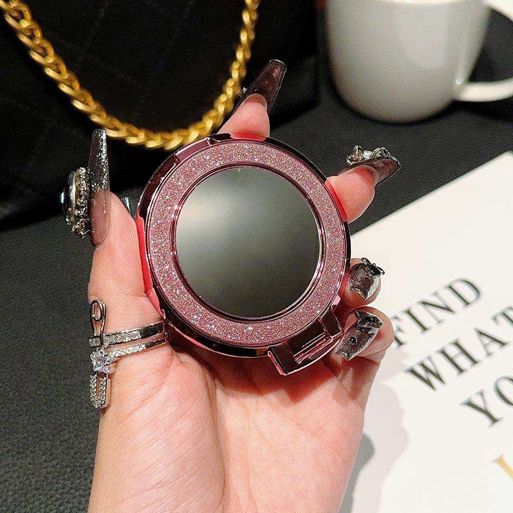 Гальванический блестящий магнитный держатель для мобильного телефона складной держатель для кольца на палец с пряжкой на липкой основе подставка для макияжа зеркало