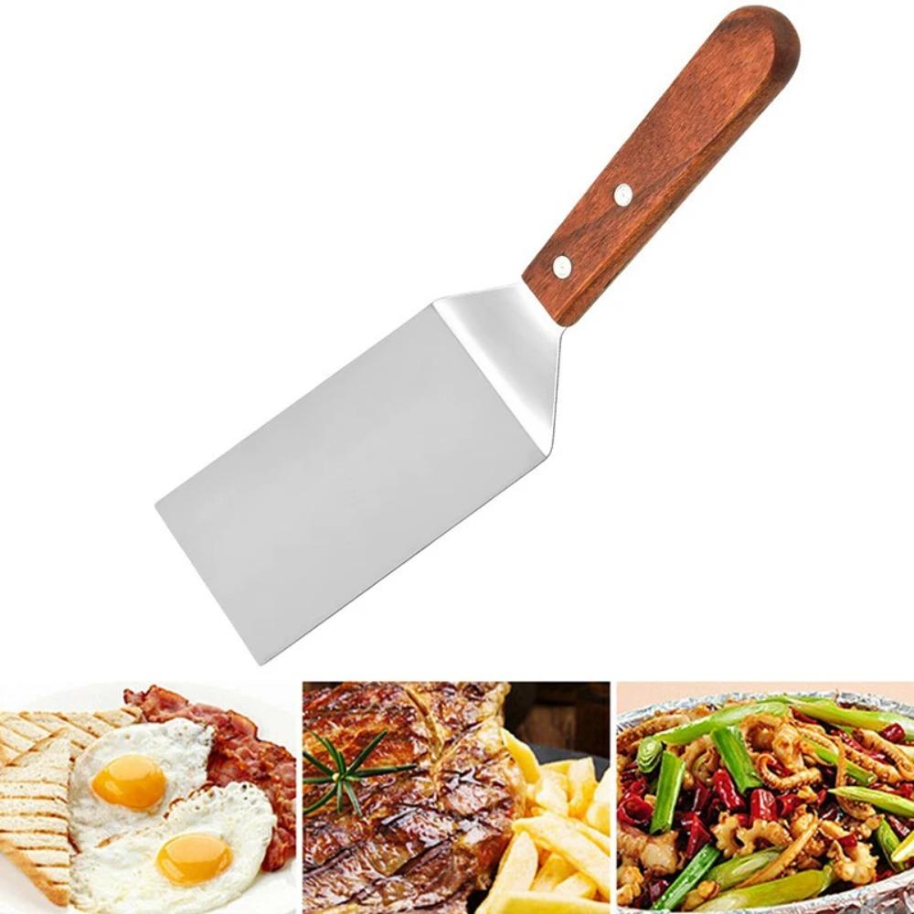 Stainless Steel Pizza Shovel with Hole Frying Pan Spatula Kitchen Accessories Grill Scraper Beef