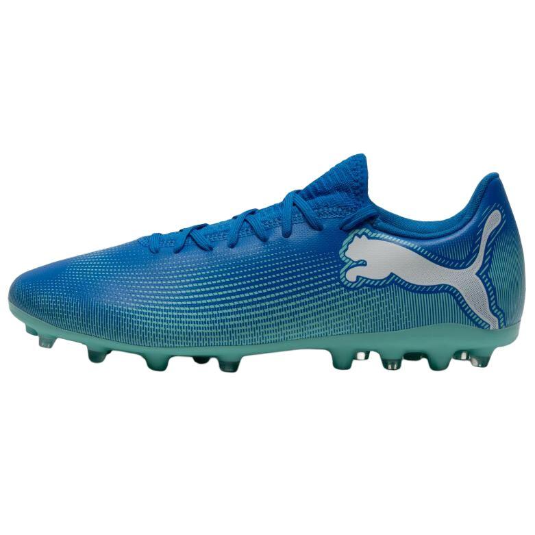 Puma Future 7 Play Comfortable Versatile Mg (Rubber Short Studs) Breathable Soccer Shoes Men Soccer Shoes Blue White 107941-01