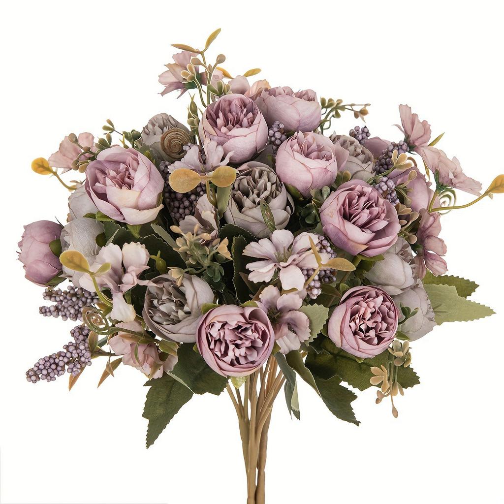 Шелковые Искусственные Цветы Чайные бутоны Розы пион Декор Свадебная стена Свадебные букеты Домашние наполнители для ваз Садовая вечеринка Милые украшения