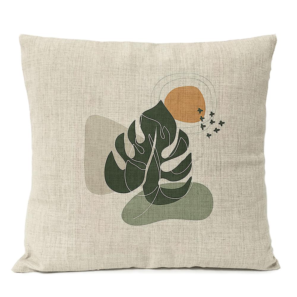 Бохо Геометрические Листья Цветочный Наволочка Домашний Декор Луна Солнце Цветы Лен Наволочка Декорация Диванная Наволочка