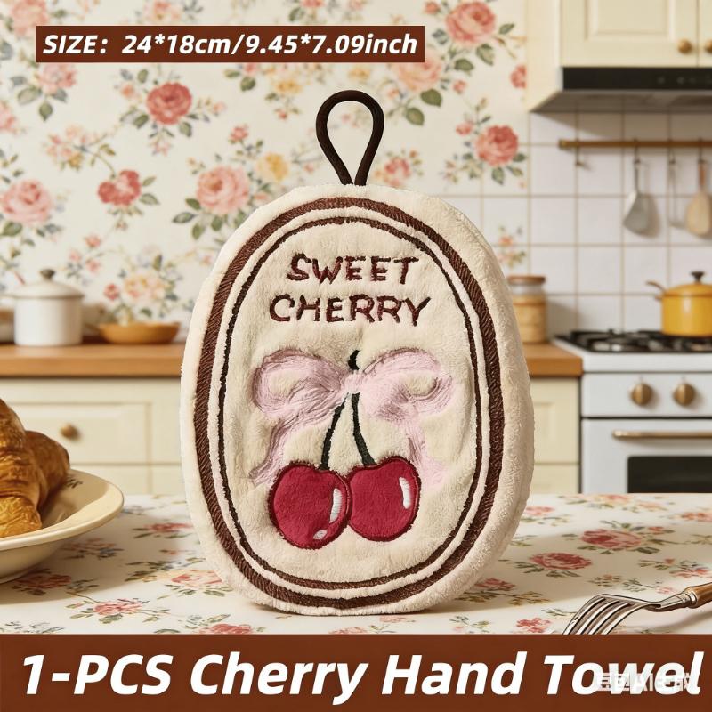 Quick-Dry & Kitchen Towel Suitable for Bathroom, Cute Grid with Hanging Loop, Soft Absorbent Decorative Cloth for Home Decoration, Contemporary Style
