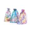 50pcs Color Gold Coral Pattern Bundle Mouth Bag Eugen Yarn Bag Gift Packaging Small Bag Jewelry Lipstick Mesh Bag