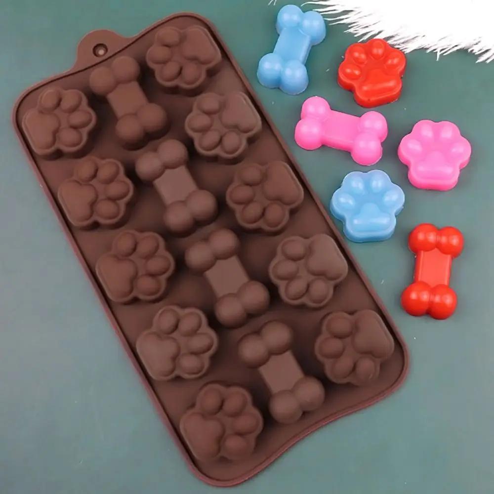 Силиконовая форма для шоколада Костяшка Собаки Лапка Кошки DIY Инструмент для выпечки тортов 14 ячеек Термостойкость -40~ 230°C Форма для пудинга и желе