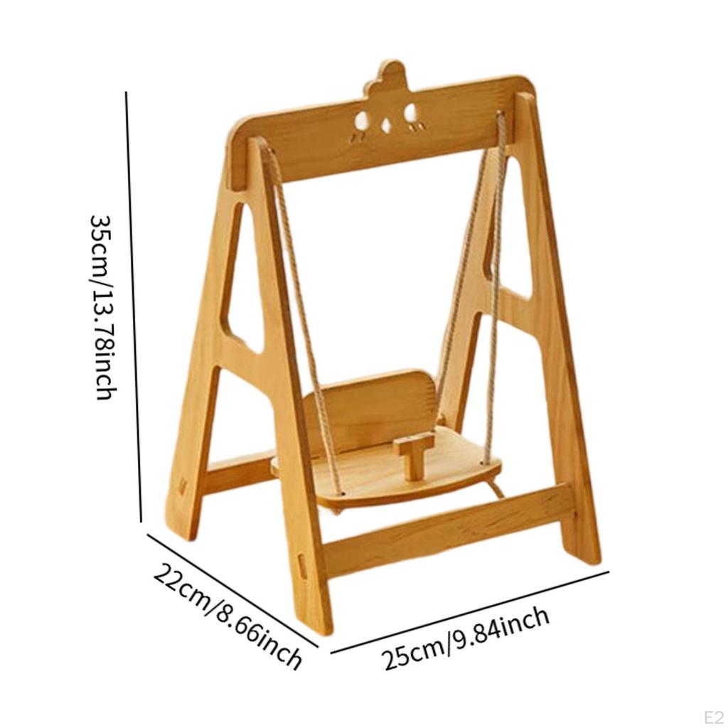 Doll Swing Lightweight Accessories Portable Adjustable Rope Length Wood Toy