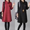 Women's Loose Waist Thin Mid-Length Bottoming Shirt Retro Turtleneck Thick Silk Cotton Dress