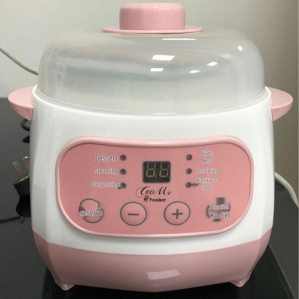 Mini Electric Slow Cooker: Double Boiler Ceramic Stew and Porridge Pot, Perfect for Soups and More.