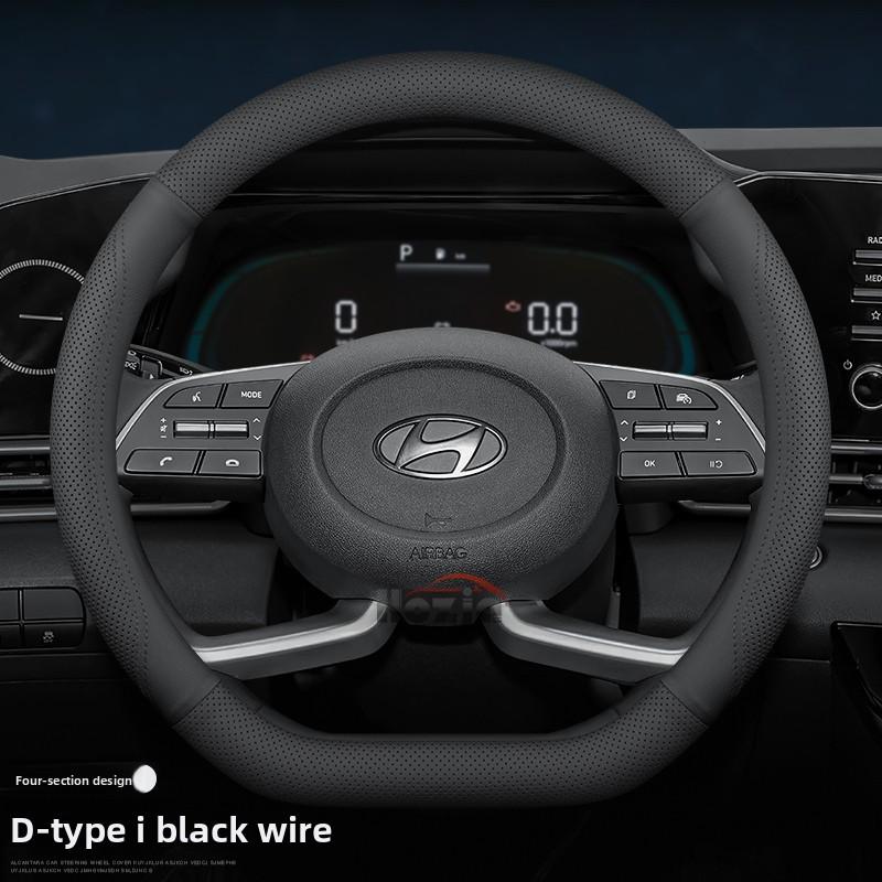 Кожаный чехол на руль автомобиля для Hyundai Tucson Kona Elantra Santa Fe Sonata Creta Palisade Ioniq 5 2022 2023 2024 2025 2026