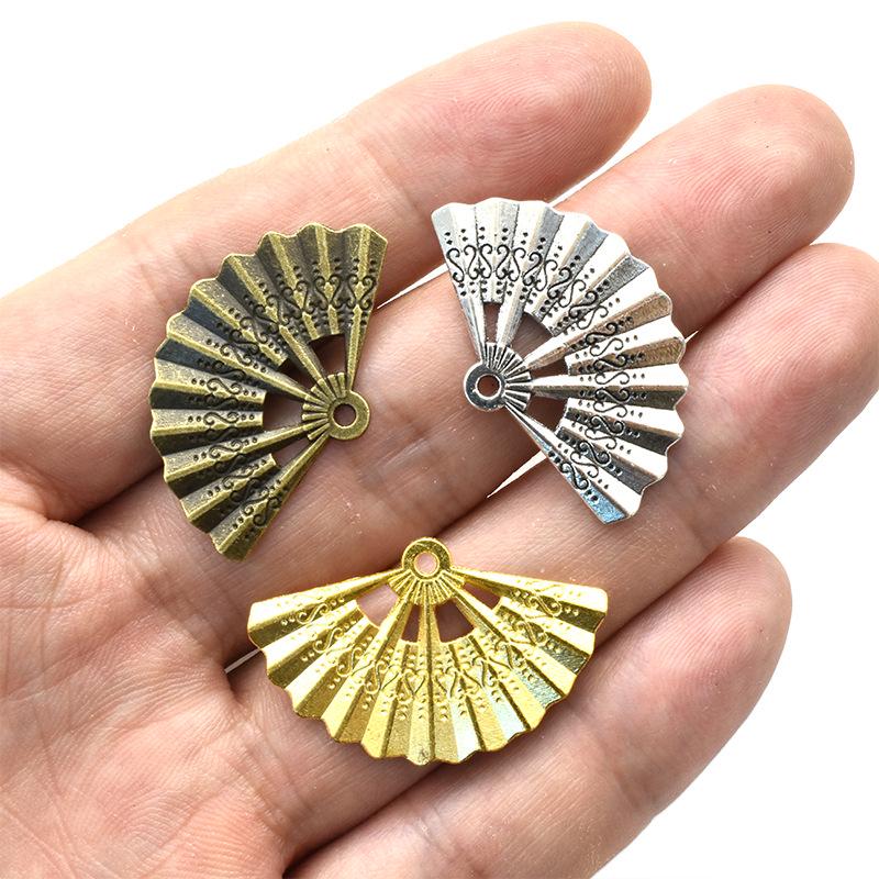 Подвеска-веер из сплава в стиле ретро для ожерелья или браслета своими руками - горячая распродажа, 33*21 мм