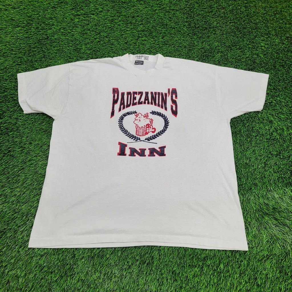 Винтажная пивная футболка 80-х 2XL 25x27 Белая Padezanins-Inn