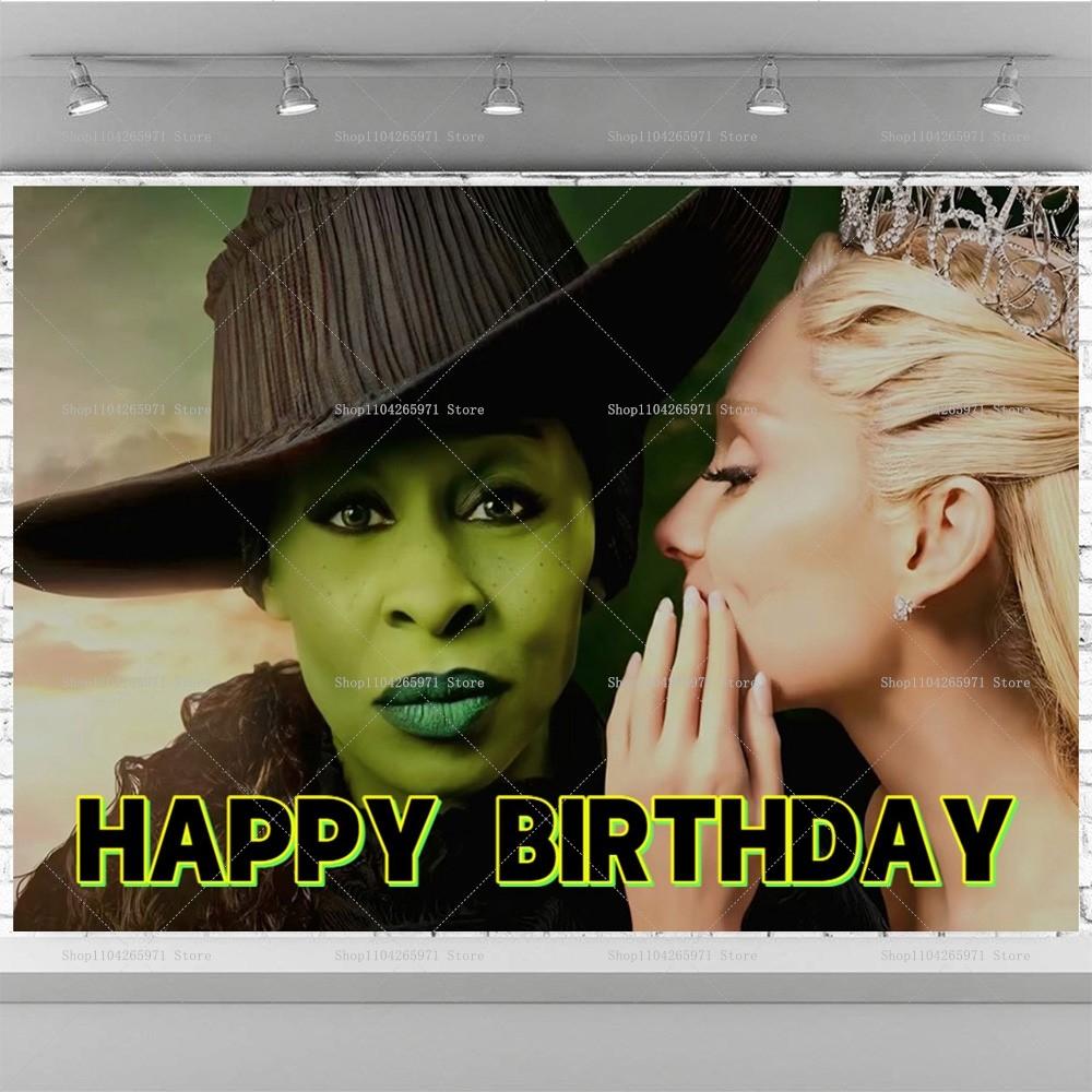 Wicked Birthday Party Decoration Magic Witch Backdrop Children's Baby Bathing Party Photography Studio Prop Decor Banner