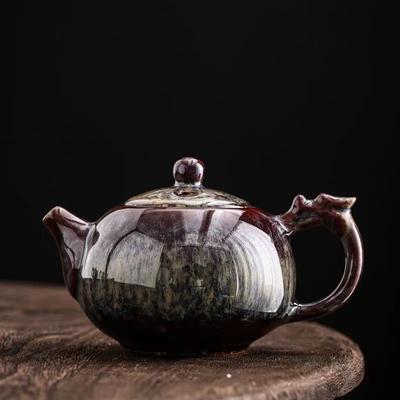 Творческий заварочный чайник с ручкой из глазури Tianmu, чайник для заваривания чая, чайники, чайная утварь, набор для заваривания чая Puer, чайник с подогревом, китайская кружка из глины