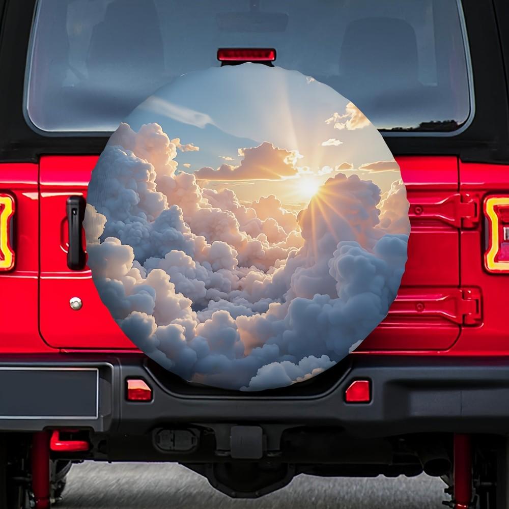 Cloudscape Spare Tire Cover Polyester Waterproof Sun Protection SUV Truck Accessories