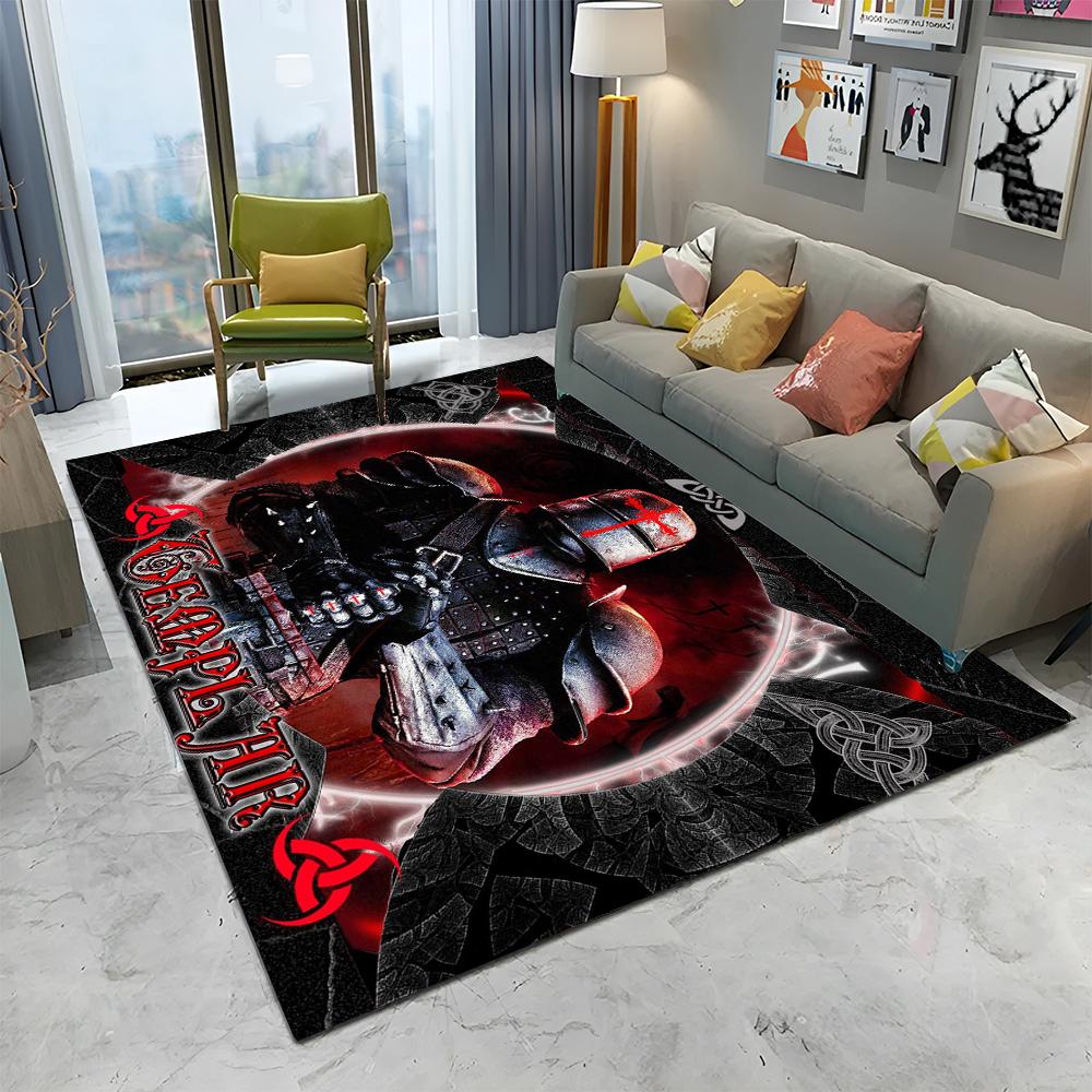 Ковер с изображением тамплиера, рыцаря-крестоносца, для игр, для дома, гостиной, спальни, дивана, прихожей, декора, коврик, нескользящий коврик