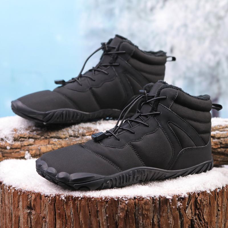 Unisex Mid-Top Winter Snow Boots: Thickened Velvet, Non-Slip Outdoor Hiking Shoes
