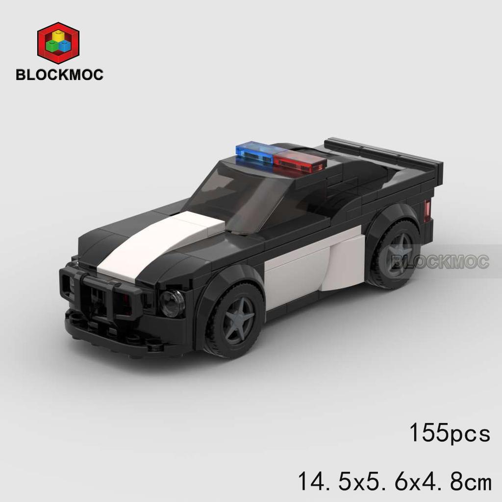 MOC Кирпичный Исследовательский Автомобиль Гонки Спорт Полиция Город Скоростной Автомобиль Гонщик Внедорожник Строительные Блоки Кирпич Внедорожник Детские Игрушки Подарок Мальчикам