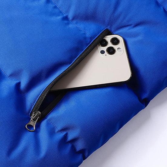 Мужское хлопковое пальто с воротником-стойкой, длинными рукавами, застегивающееся на молнию, утолщенная хлопковая куртка с боковыми карманами, однотонное утолщенное зимнее стеганое пальто