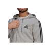 Adidas Спортивная куртка с капюшоном и принтом логотипа Essentials, мужская верхняя одежда, серая GK9586