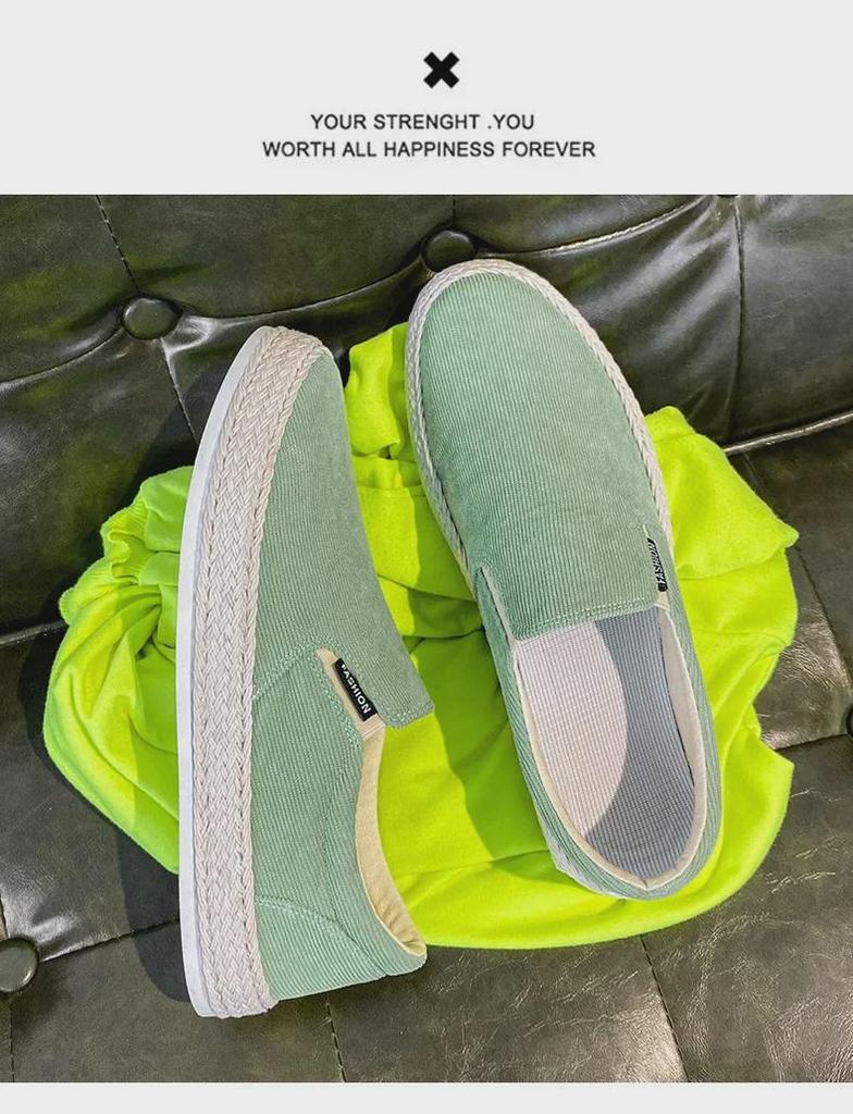 Men's Spring 2024 White Casual Slip-On Canvas Sneakers, Breathable Old Beijing Style