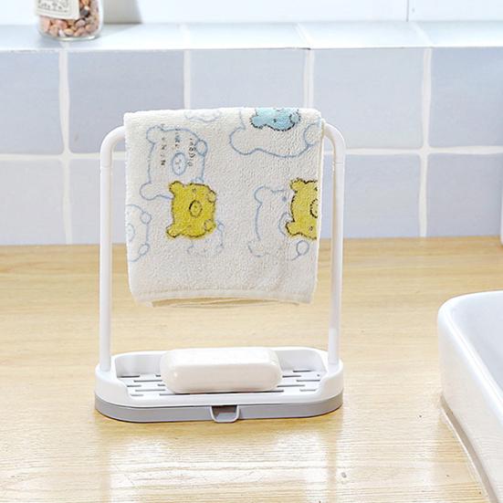 Kitchen Desktop Dish Towel Cleaning Sponge Holder Groove Organizer Storage Rack