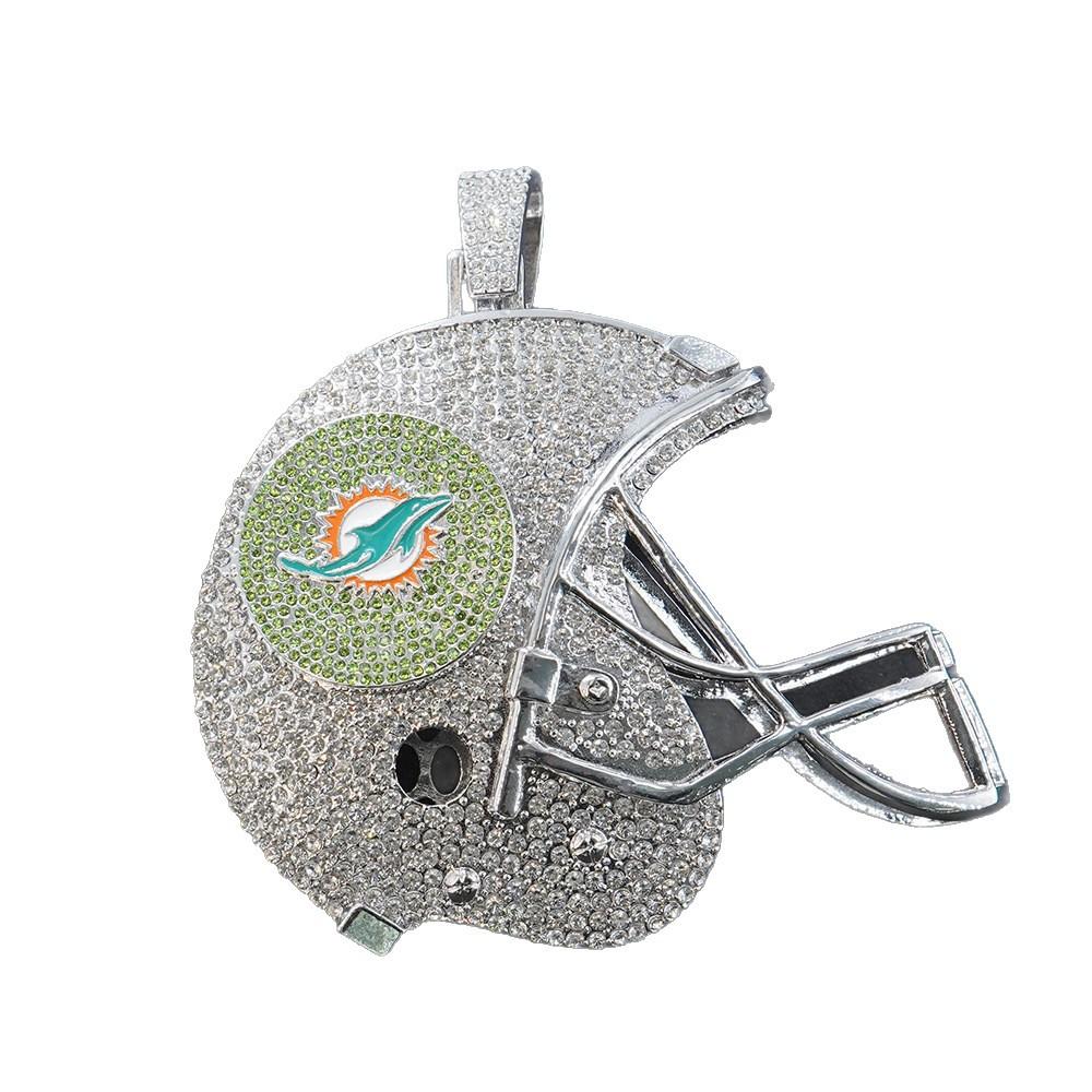 Футбольный Шлем Miami Dolphins Подвеска-Кулон из Сплава Персонализированный Аксессуар
