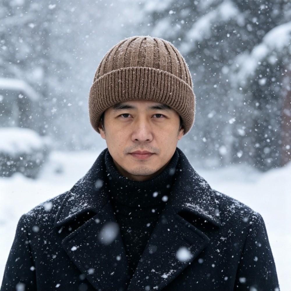 Thick Warm Fleece Lined Beanie Ear Protection Warm Skull Cap Fashion Winter Knit Hat Men Women