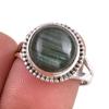 Кольцо из стерлингового серебра 925 пробы с натуральным лабрадоритом S.7.5 H2M08