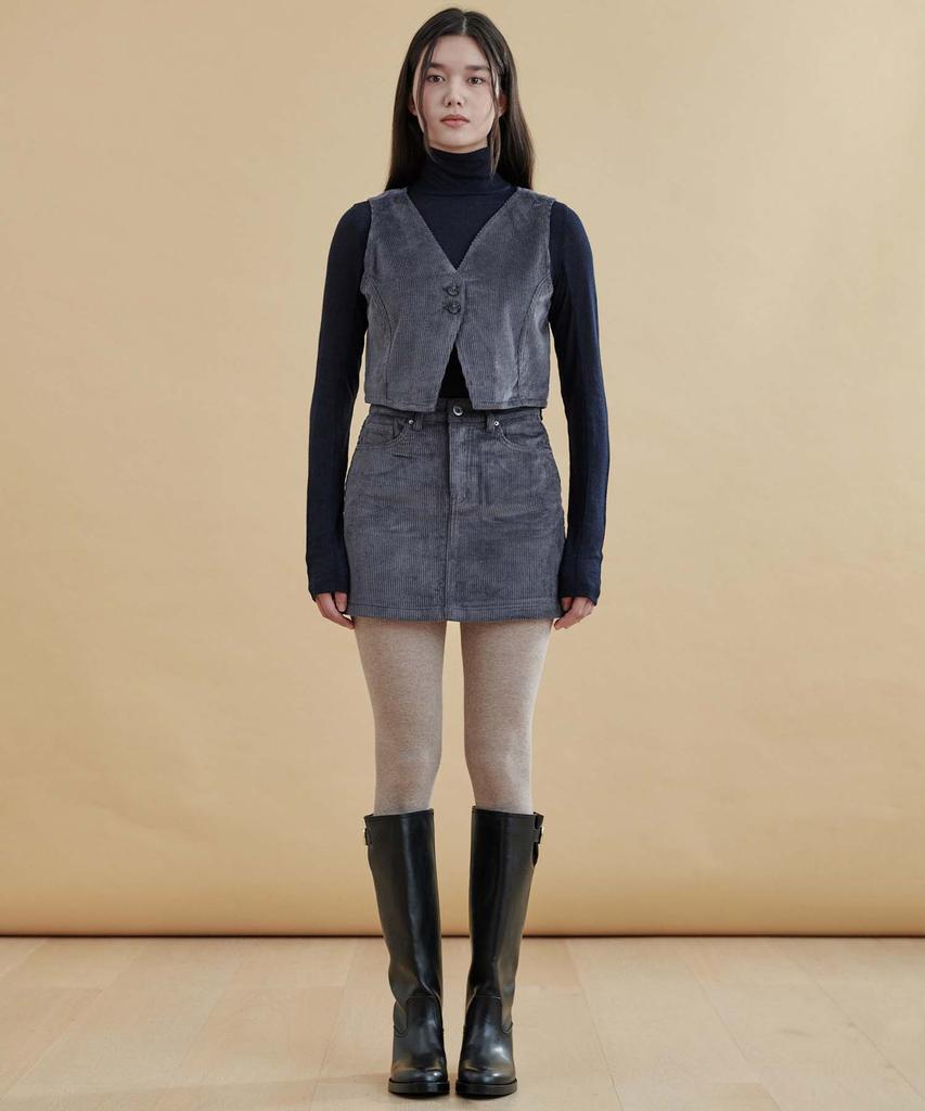 Plack Woman Corduroy Skirt M97 Rinse