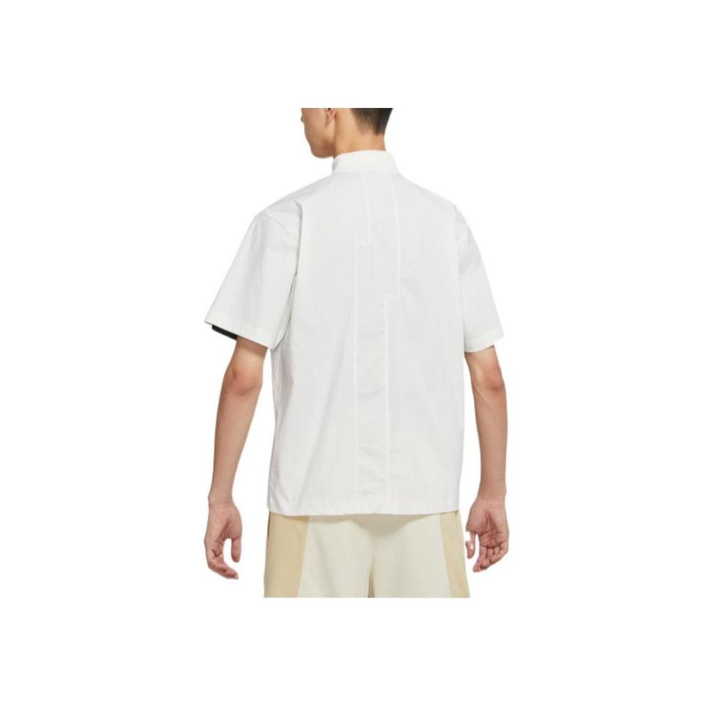 Jordan FW22 Однотонная рубашка с короткими рукавами на молнии с логотипом, мужские топы, белые DR2173-133