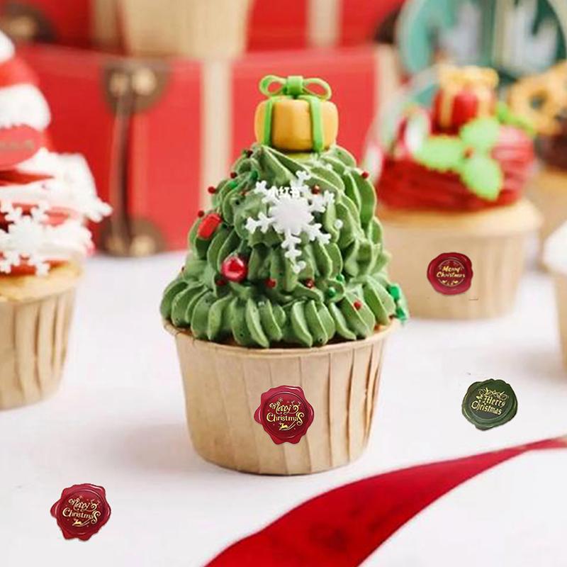 1 рулон креативных рождественских самоклеящихся наклеек 500 шт. в рулоне цветная печать