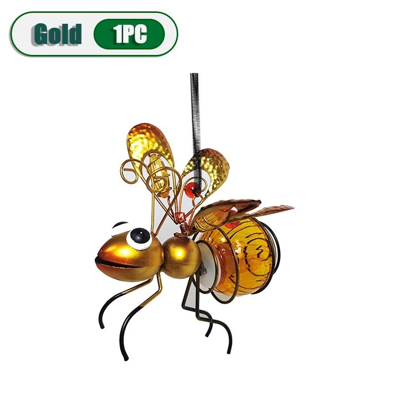 5 шт. подвесной металлический светильник в виде божьей коровки на солнечных батареях, садовый декор, скульптура леди с упругими пружинами, летние уличные художественные украшения