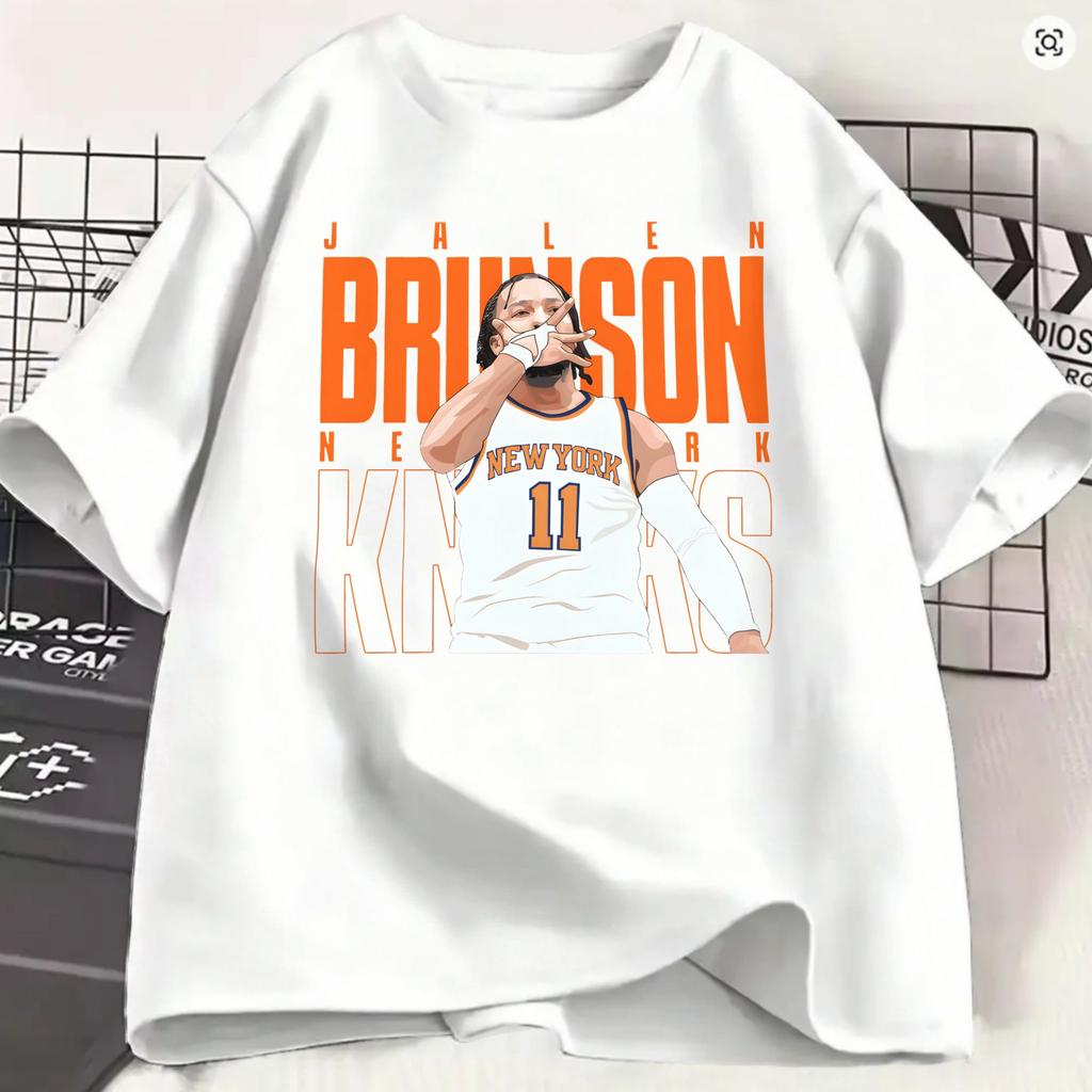 Funny Jalen Brunson Tshirt Unisex Round Collar Cotton T Shirts Short Sleeve Tee Shirt Gift Idea Clothing